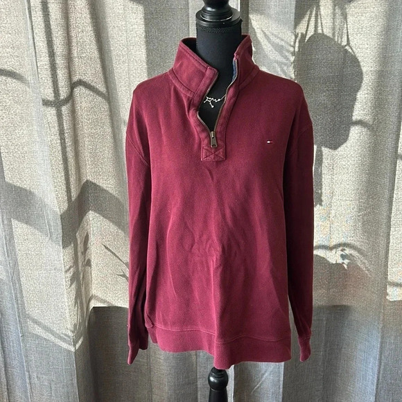 Red Tommy Hilfiger Quarter Zip - Picture 1 of 5